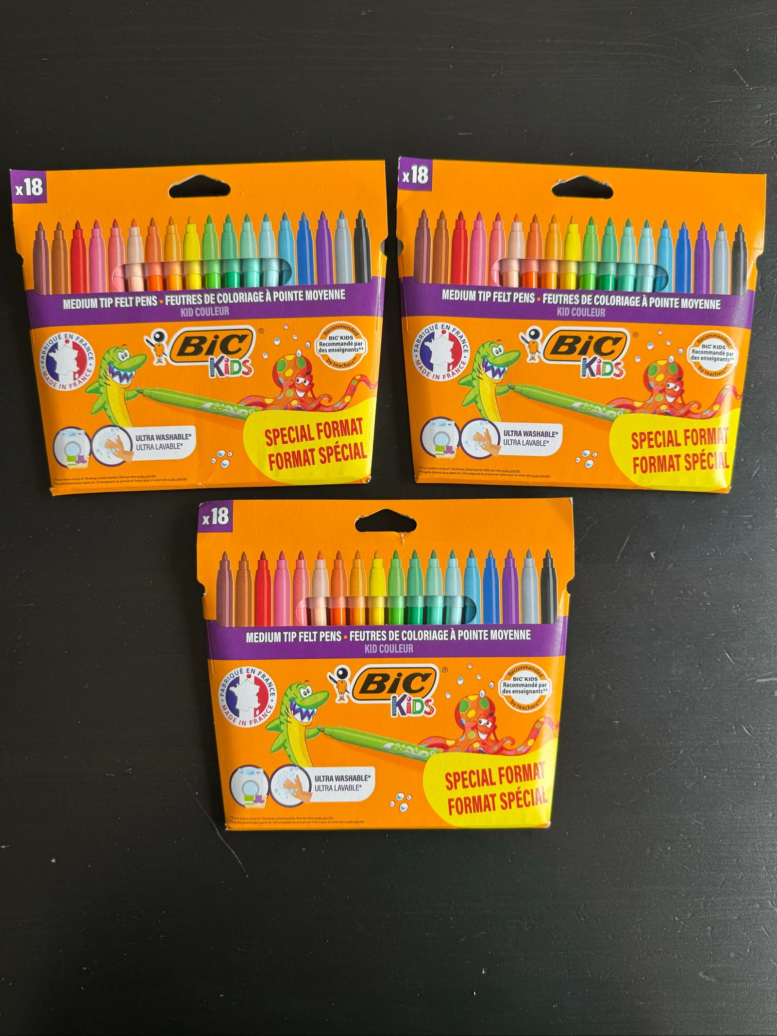 3 packs feutres bic